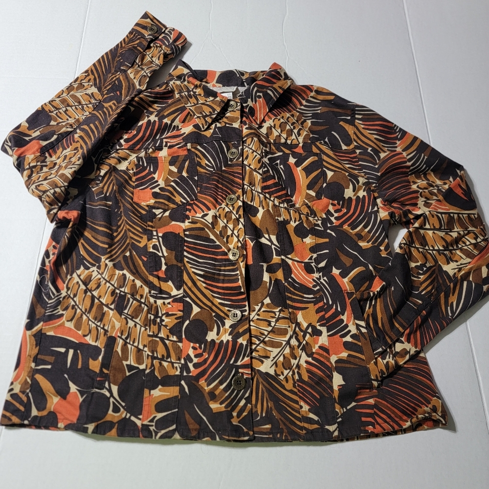 Company Collection Jacket Women's Size 14 1970's Brown Orange Vintage